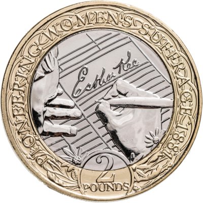 купить Остров Мэн 2 фунта 2021 "140 лет женскому избирательному праву - Эстер Ки"