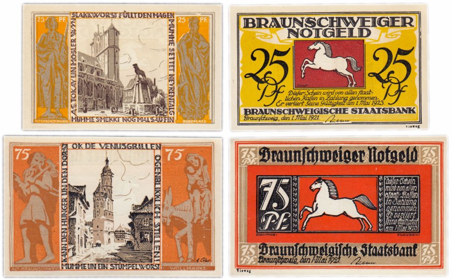 купить Германия (Брауншвейг: Бланкенбург) набор из 2-х нотгельдов 1921