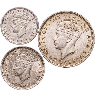 купить Малайя набор из 3 монет: 5, 10 и 20 центов 1939-1941 гг., случайный год