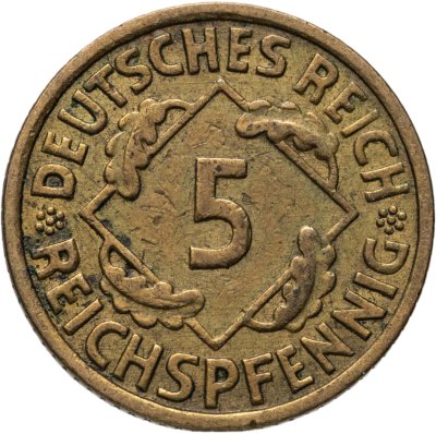 купить Германия 5 рейхспфеннигов (reichspfennig) 1935 A знак монетного двора "A" — Берлин