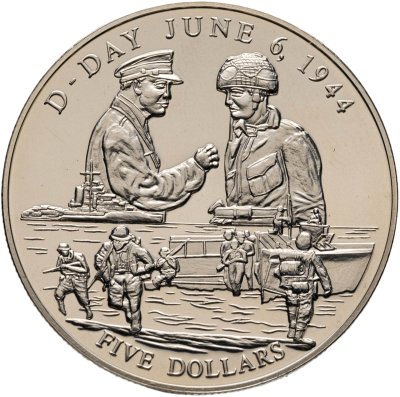 купить Либерия 5 долларов (dollars) 2001 "Высадка в Нормандии"