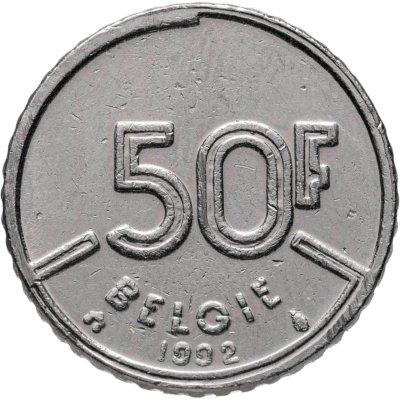 купить Бельгия 50 франков 1992 Надпись на голландском - 'BELGIE'