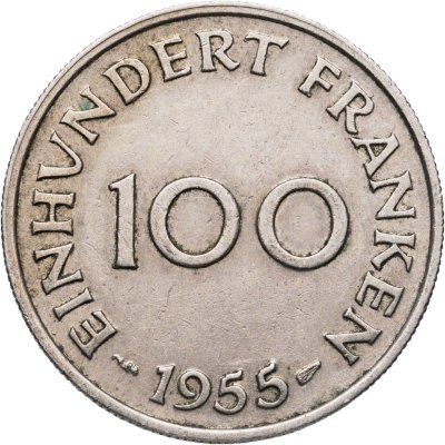 купить Саар 100 франков (francs) 1955