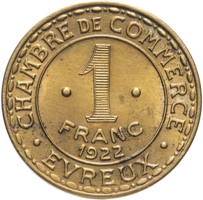 купить Франция, Коммуна-эмитент Эвре (департамент Эр) нотгельд 1 франк 1922