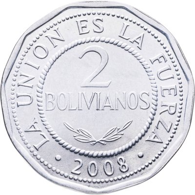 купить Боливия 2 боливиано (bolivianos) 2008