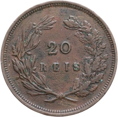 купить Португалия 20 реалов (рейс, reis) 1892 Без отметки монетного двора