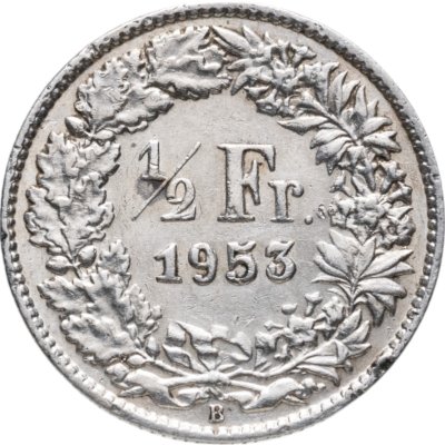 купить Швейцария 1/2 франка (franc) 1953