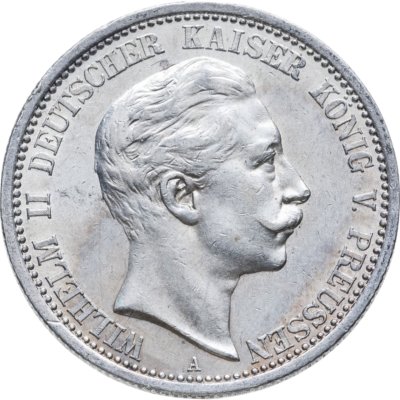 купить Германская Империя, Пруссия 2 марки (mark) 1912 A с портретом Вильгельма II