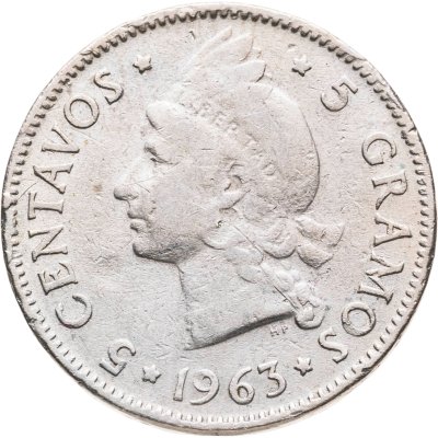 купить Доминикана 5 сентаво (centavos) 1963 100 лет восстановлению Республики