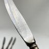 Купить Набор из 4 ножей с растительным декором, мНЦ (медь-никель-цинк), Вольнянский завод столовых приборов им. Шевченко (ЗiШ, ЗиШ), СССР, 1970-1990 гг.