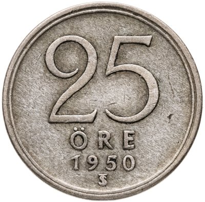 купить Швеция 25 эре (ore) 1950