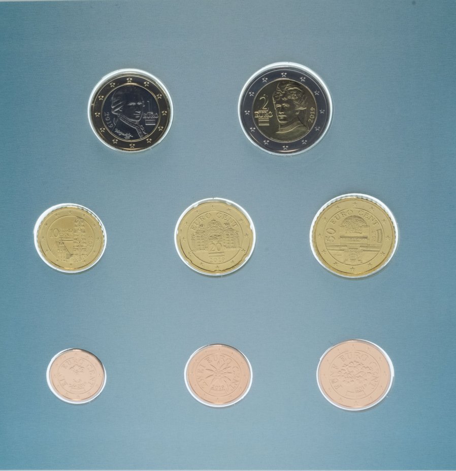 купить Австрия набор евро 2019 BU (8 монет)