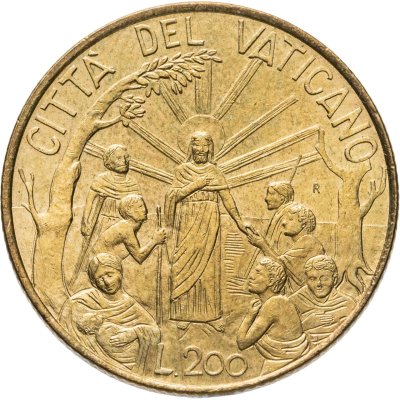 купить Ватикан 200 лир (lire) 1999