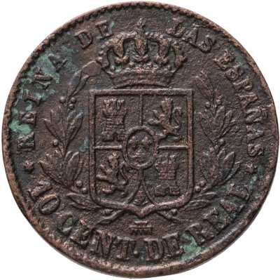 купить Испания 10 сентимо 1857