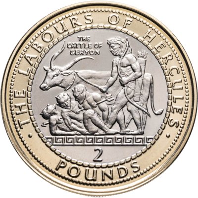 купить Гибралтар 2 фунта (pounds) 2020 "Подвиги Геракла - Коровы Гериона"