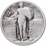 Купить США 25 центов (квотер, 1/4 доллара, quarter dollar) 1917-1930 Standing Liberty Quarter, без обозначения монетного двора