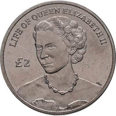 купить Остров Вознесения 2 фунта (pounds) 2012 "Жизнь Королевы Елизаветы II. Портрет 1952 года"