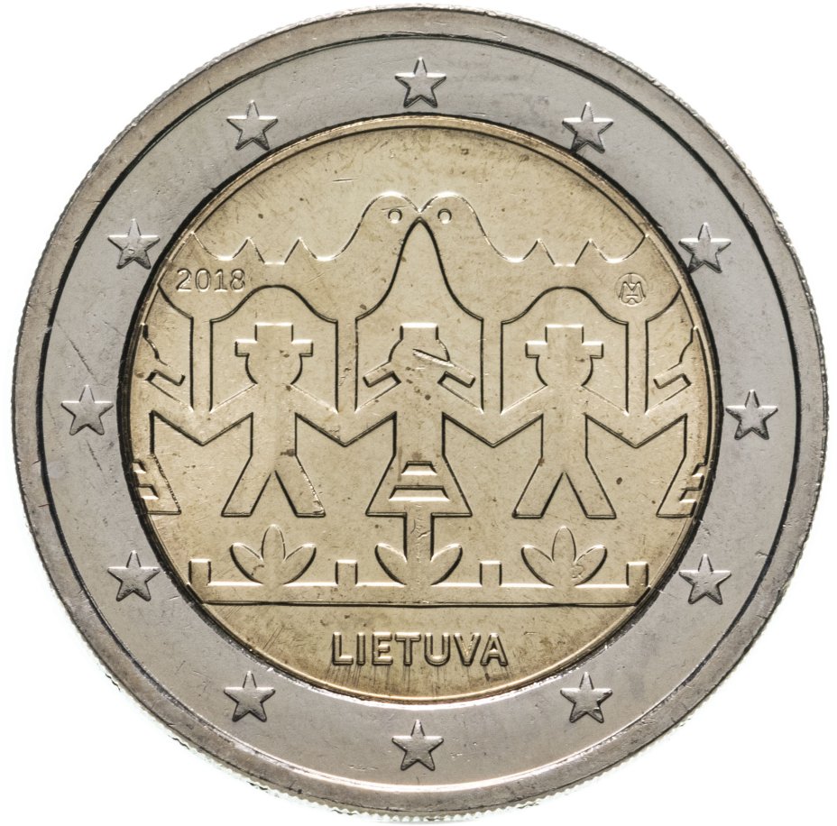 купить Литва 2 евро 2018 "Литовские песни и танцы"