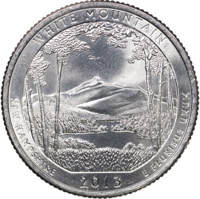 купить США 25 центов [Квотер] 2013 P [KM#542] "Национальный парк Белые горы - White Mountain [New Hampshire]"