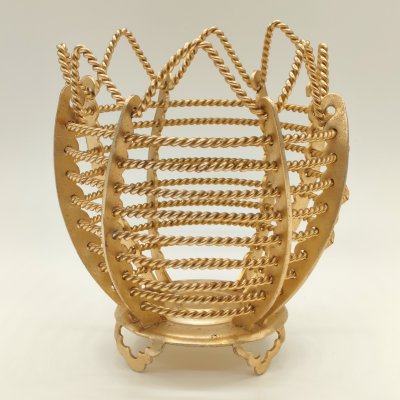 купить Сухарница (конфетница) с ажурным бортом, алюминий, золочение, СССР, 1970-1990 гг.