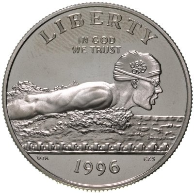 купить США 50 центов (1/2 доллара, half dollar) 1996 "XXVI летние Олимпийские Игры, Атланта 1996 - Плавание"