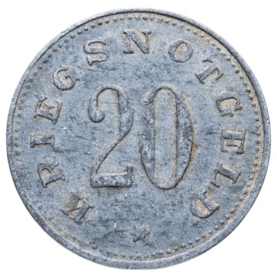 купить Германия (нотгельды) 20 пфеннигов 1918 "Город Цвизель"