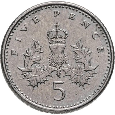 купить Великобритания 5 пенсов (pence) 1990