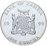 Купить Замбия 1000 квача 1999 "Европейское единство - 50 евро"