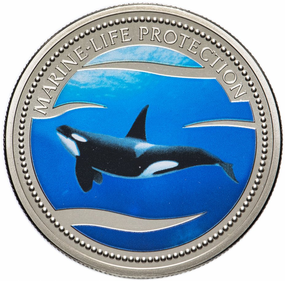 купить Палау 1 доллар 2003 "Подводный мир - Вымирающие виды - Косатка"