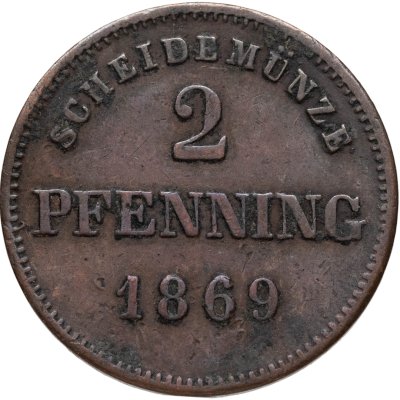 купить Бавария 2 пфеннинга 1869