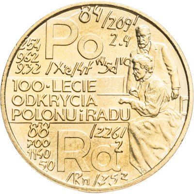 купить Польша 2 злотых (zlote) 1998 "100 лет открытию полония и радия"