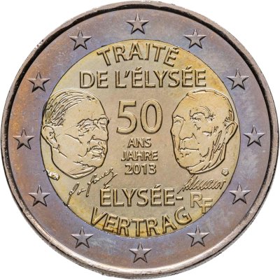купить Франция 2 евро 2013 "50 лет Елисейскому договору о франко-германской дружбе"