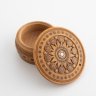 Купить Шкатулка круглой формы "Солнце", дерево, резьба, перламутр, Россия, 2000-2015 гг.