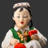 Купить [Редкая роспись] Статуэтка "Маленькая хозяйка" ("Узбечка с чайником"), скульптор О.М. Богданова, фарфор, роспись, люстр, золочение, Дулевский фарфоровый завод (Дулёво), СССР, 1956 г.