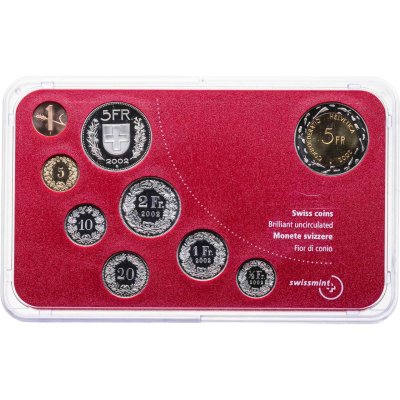 купить Швейцария 2002 годовой набор из 9-ти монет в оригинальной пластиковой упаковке