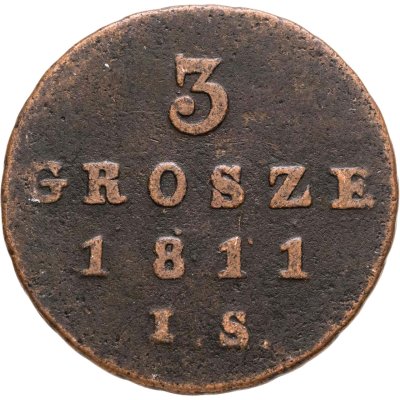 купить Польша 3 гроша (grosze) 1811, знак монетного двора: "I.S." - Ян Штокман