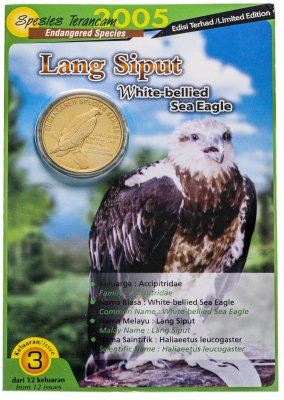 купить Малайзия 25 сенов 2004 "Вымирающие виды - Белобрюхий орлан" в буклете