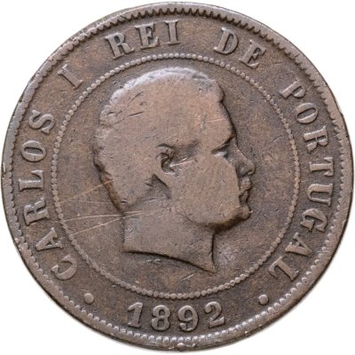 купить Португалия 20 реалов (рейс, reis) 1892 Без отметки монетного двора