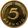 Купить Германия 5 пфеннигов (pfennig) 1999 А