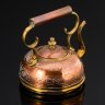 Купить Чайник в восточном стиле, украшенный растительным декором по тулову, (винтажный), медь, латунь, гравировка, Индия, 1970-1990 гг.