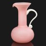 Купить Высокая интерьерная ваза (кувшин) нежного розового оттенка, Empoli  Art Glass Opaline, стекло, двухцветное, матовое, стекло, двухцветное, матовое, Италия, 1960-1980 гг.