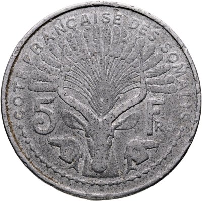 купить Французское Сомали 5 франков (francs) 1965