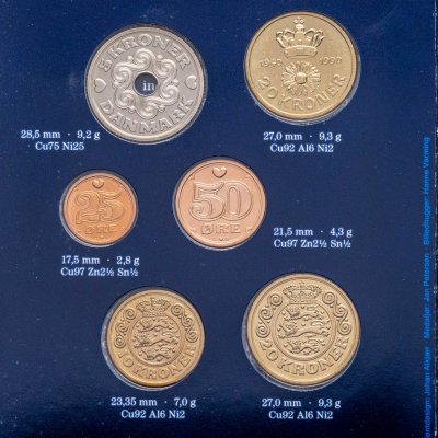 купить Дания (набор из 6 монет в буклете) 1990