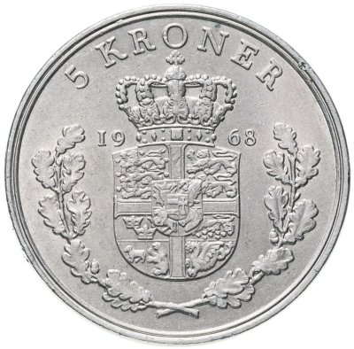 купить Дания 5 крон (kroner) 1968