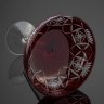 Купить Фруктовница рубинового цвета на гранёной ножке (сталинский ампир), стекло, цветное стекло, алмазная грань, СССР, 1950-1960 гг.