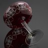 Купить Фруктовница рубинового цвета на гранёной ножке (сталинский ампир), стекло, цветное стекло, алмазная грань, СССР, 1950-1960 гг.