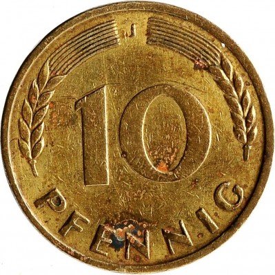 купить Западная Германия (ФРГ) 10 пфеннигов 1950 J