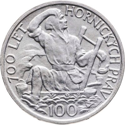 купить Чехословакия 100 крон (korun) 1949 "700 лет Праву добычи серебра в Йиглаве"