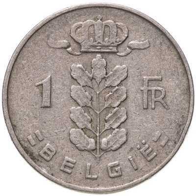 купить Бельгия 1 франк (franc) 1950 надпись на голландском - 'BELGIE'