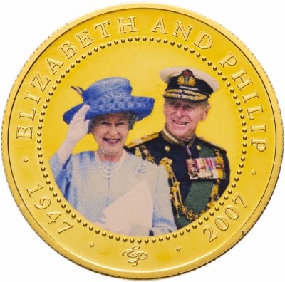 купить Острова Кука 1 доллар 2007 60 лет свадьбе Королевы Елизаветы II и Принца Филиппа